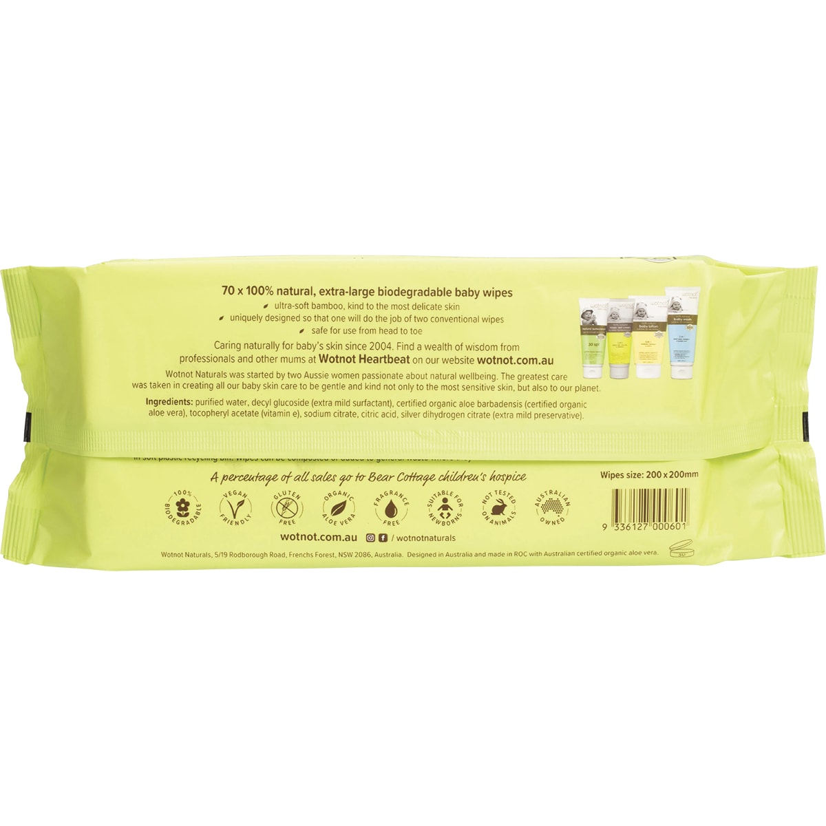 Wotnot Biodegradable Baby Wipes 70 Pack