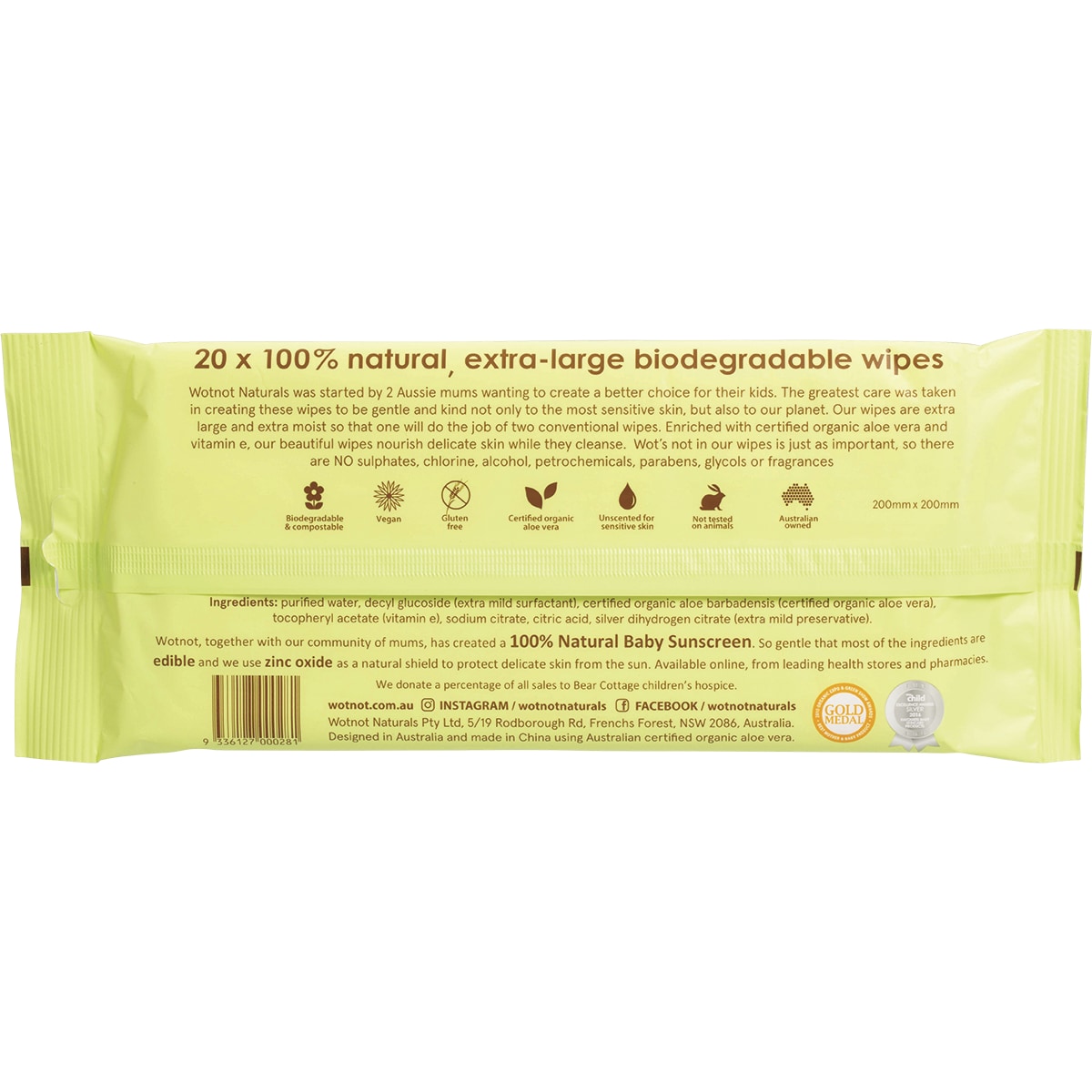 Wotnot Biodegradable Baby Wipes 20 Pack