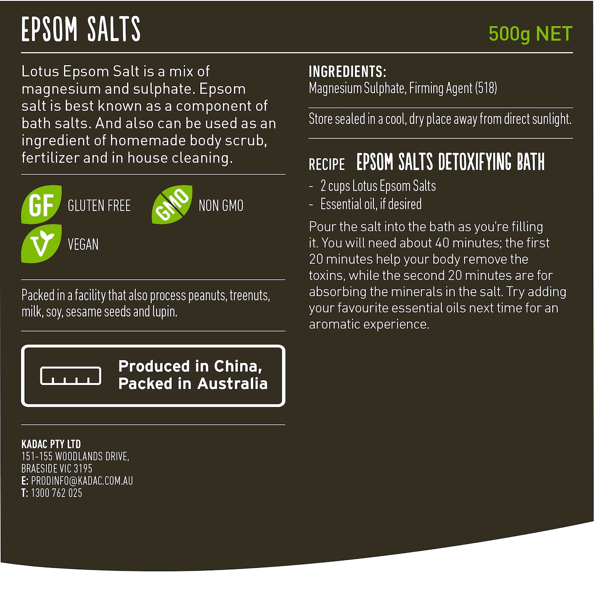 Lotus Epsom Salts 500G