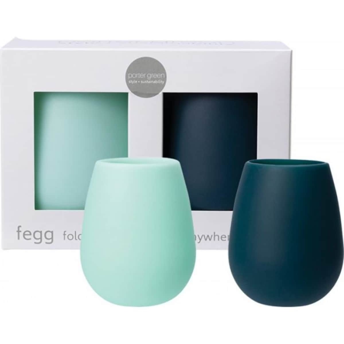 Porter Green Unbreakable Fegg Silicone Tumbler Set Paisley 2X350Ml