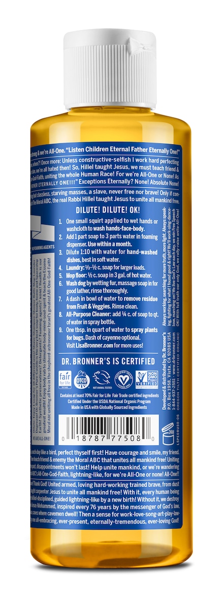 Dr Bronners Pure Castile Liquid Soap Peppermint 237Ml