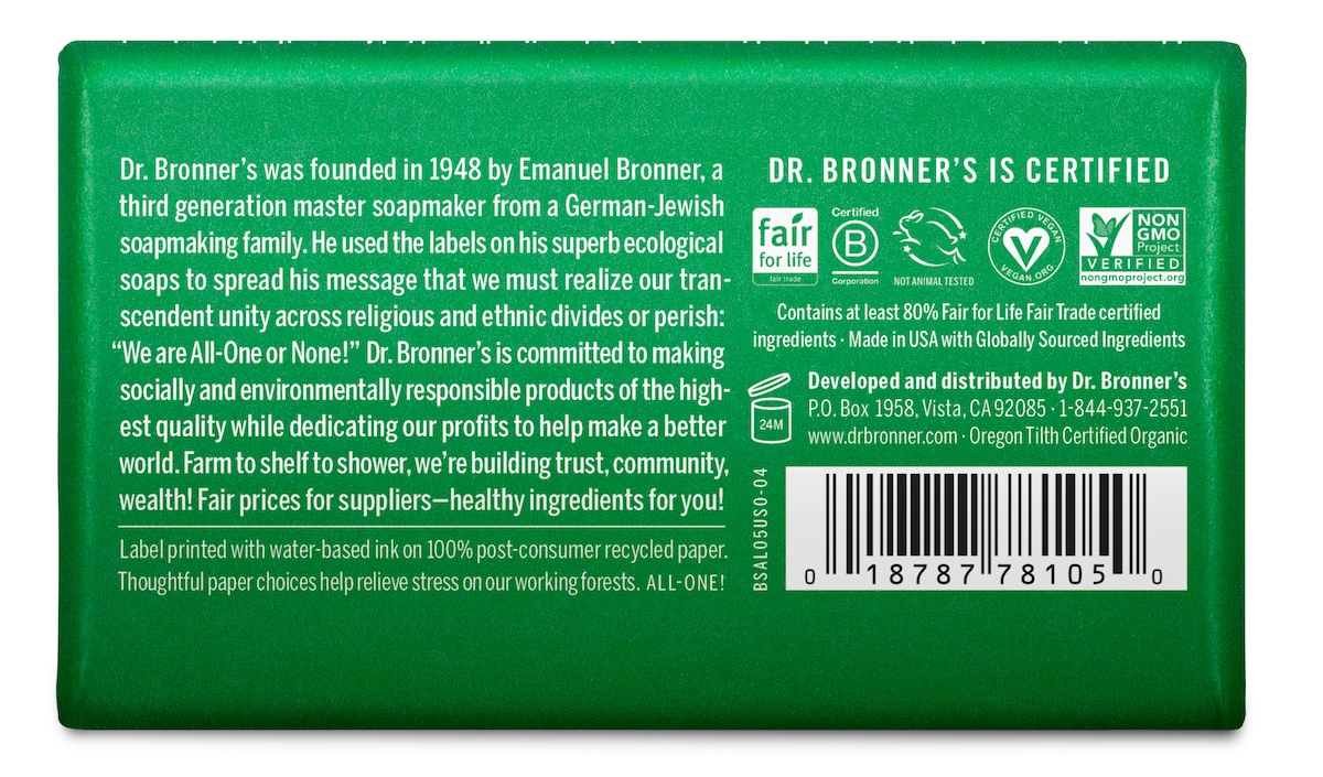 Dr Bronner Almond Soap Bar 140G