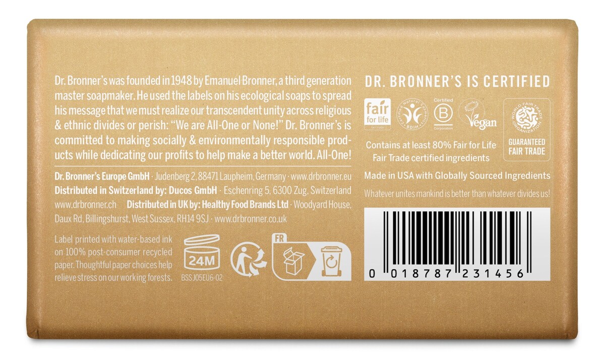 Dr Bronner Sandalwood Jasmine Soap Bar 140G