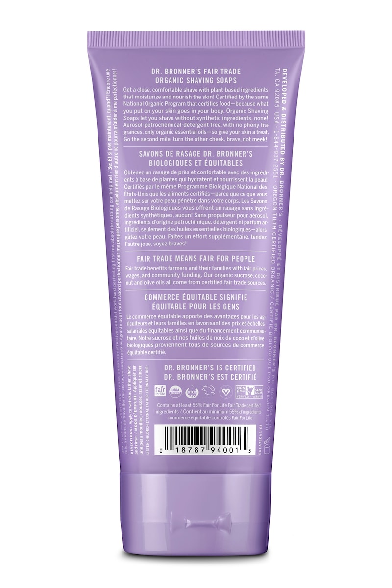 Dr Bronners Organic Shaving Soap Lavender 208Ml