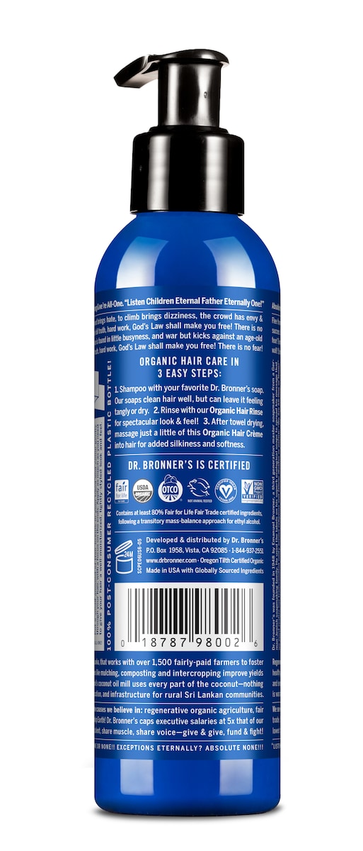 Dr Bronners Peppermint Organic Hair Creme 177Ml