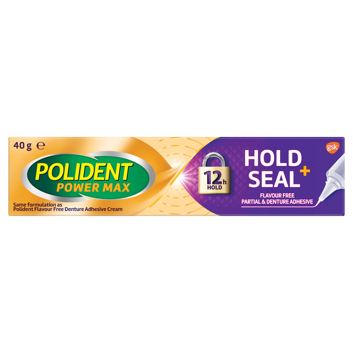 Polident Power Max Hold+Seal Denture Adhesive Cream 40G