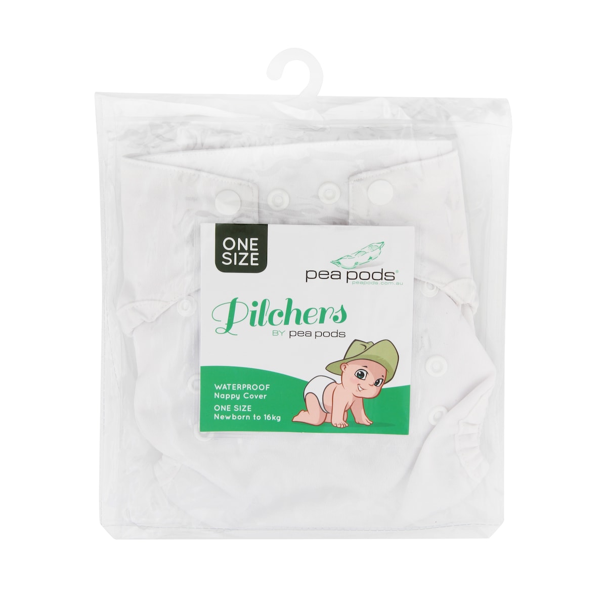 Pea Pods Pilchers Waterproof Nappy Covers White