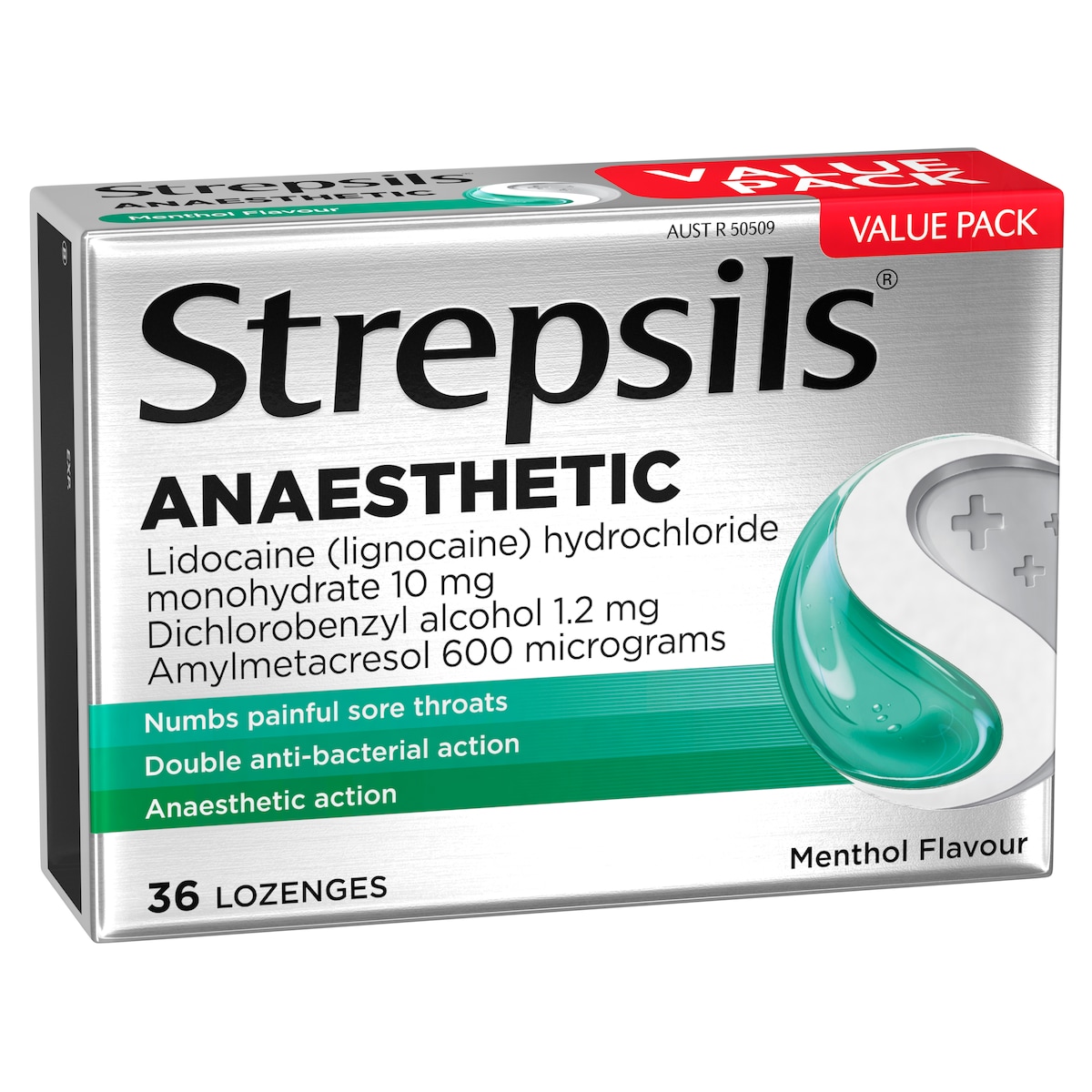 Strepsils Plus Anaesthetic Dual Action Menthol 36 Lozenges