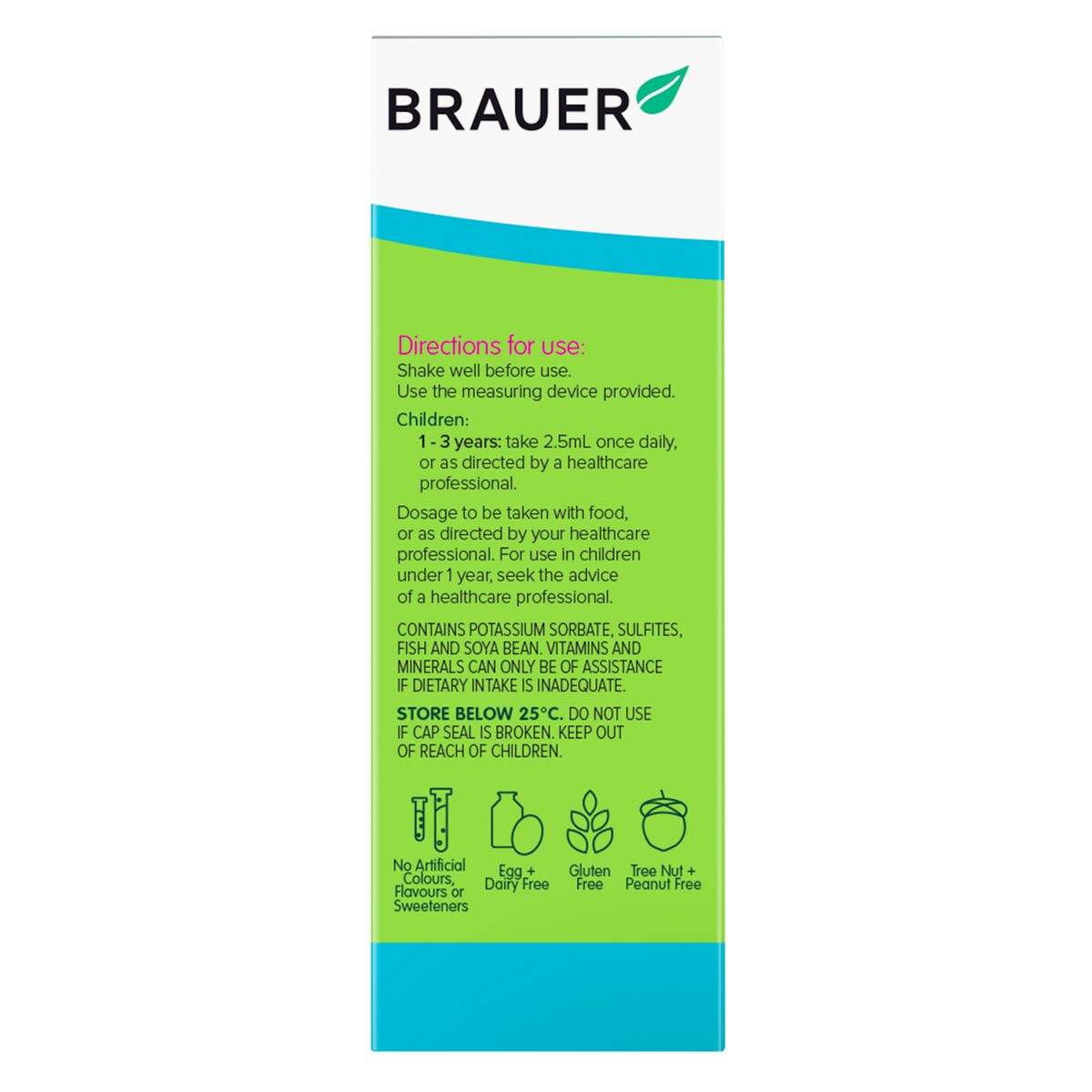 Brauer Baby & Kids Liquid Multivitamin For Toddlers 100Ml