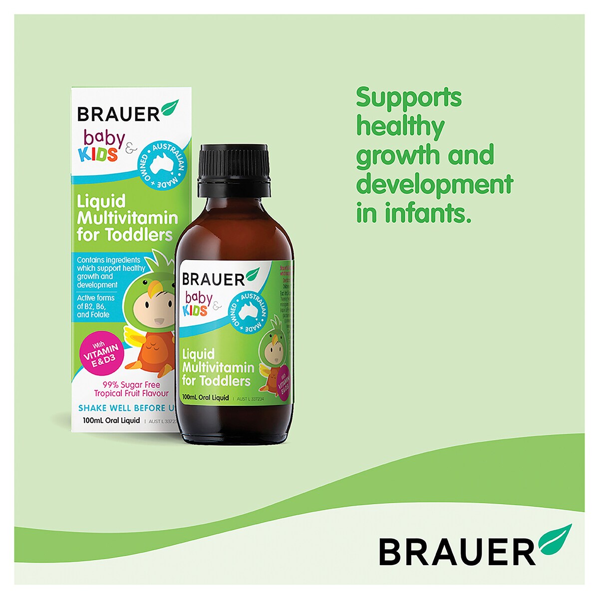 Brauer Baby & Kids Liquid Multivitamin For Toddlers 100Ml