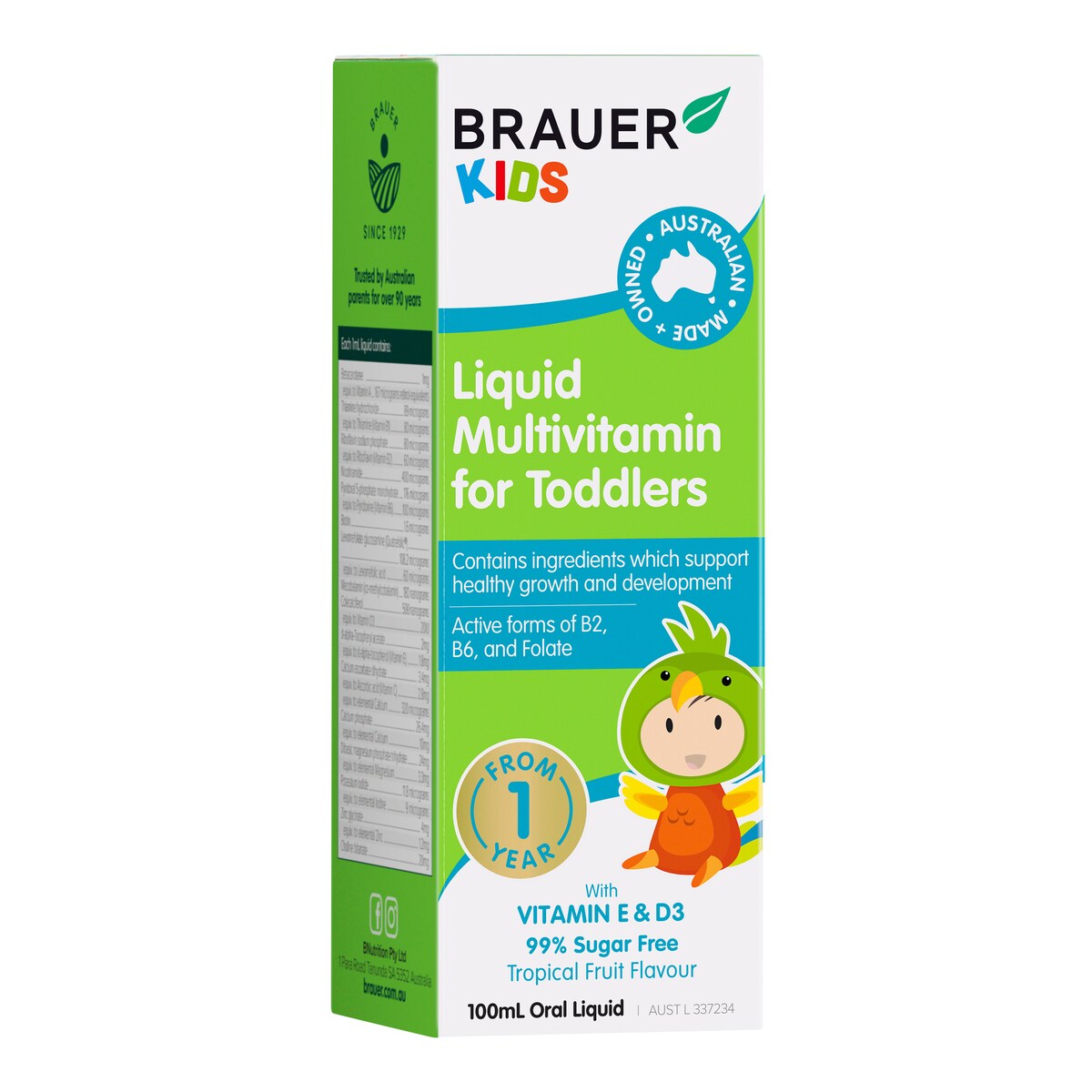 Brauer Baby & Kids Liquid Multivitamin For Toddlers 100Ml