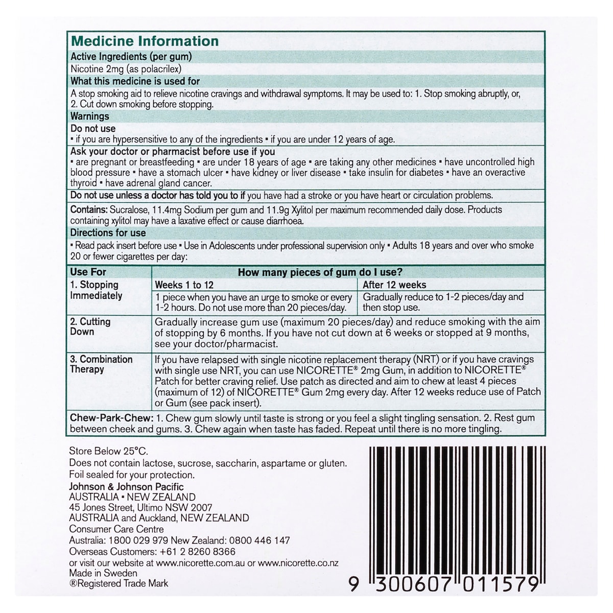 Nicorette Quit Smoking Nicotine Gum 2Mg Spearmint 150 Pieces Value Pack