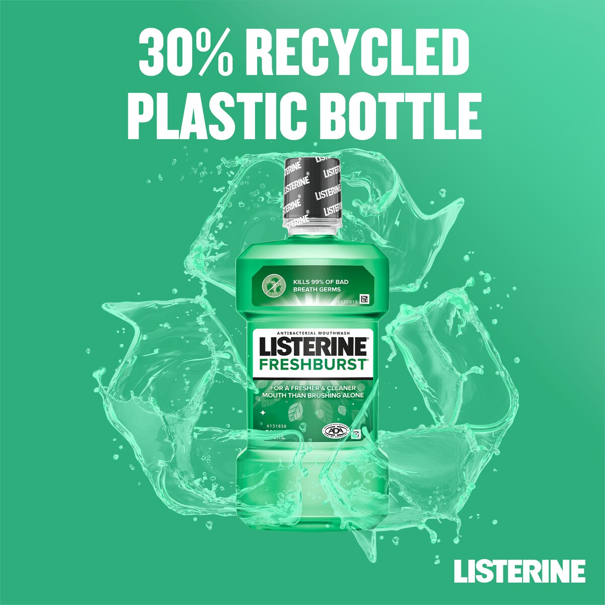 Listerine Freshburst Zero Alcohol Antibacterial Mouthwash 1 Litre