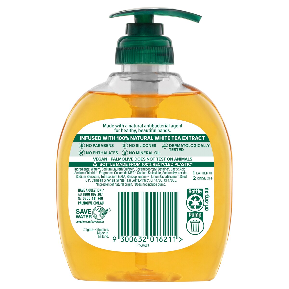 Palmolive Antibacterial Hand Wash White Tea 250Ml