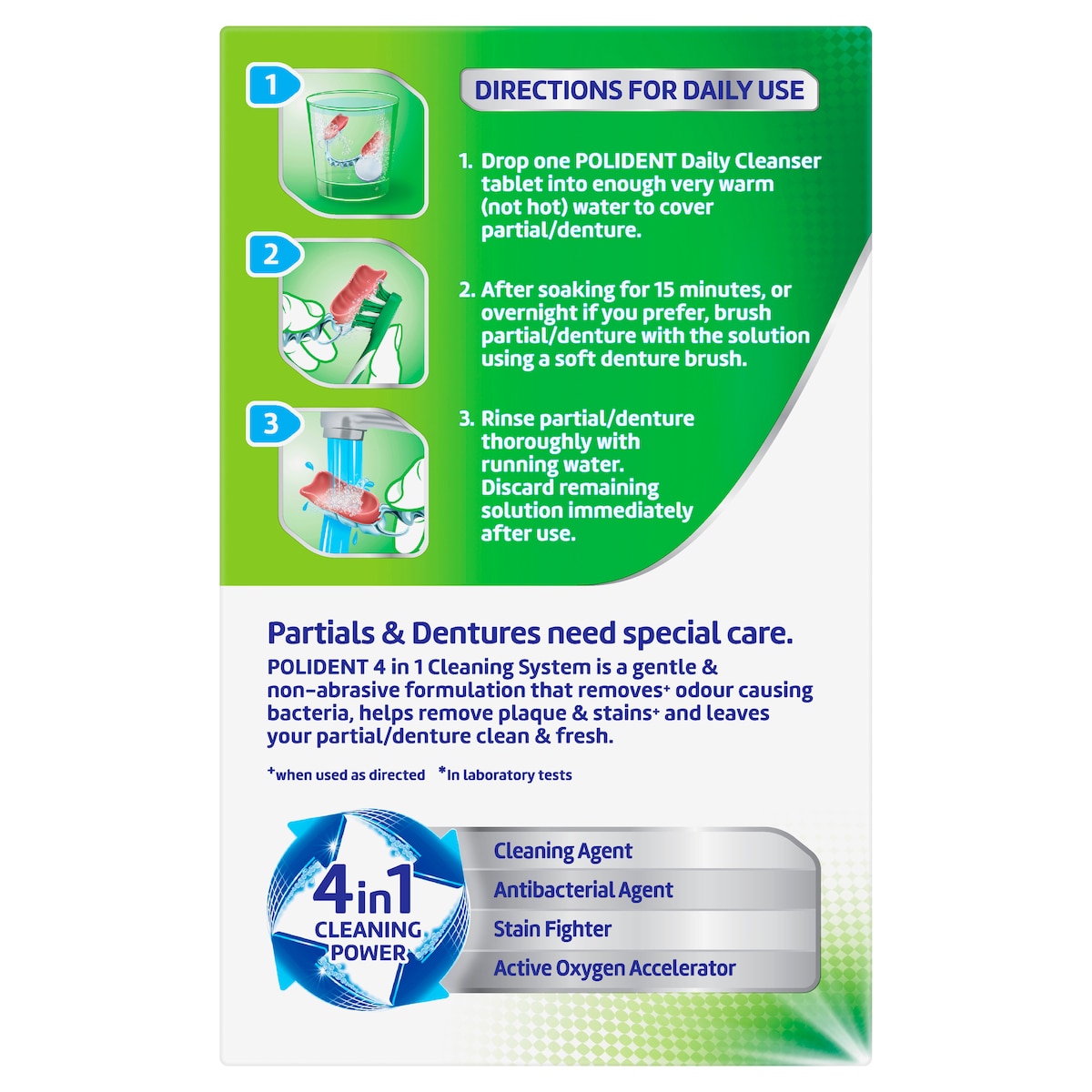 Polident Whitening Daily Cleanser For Dentures 36 Tablets