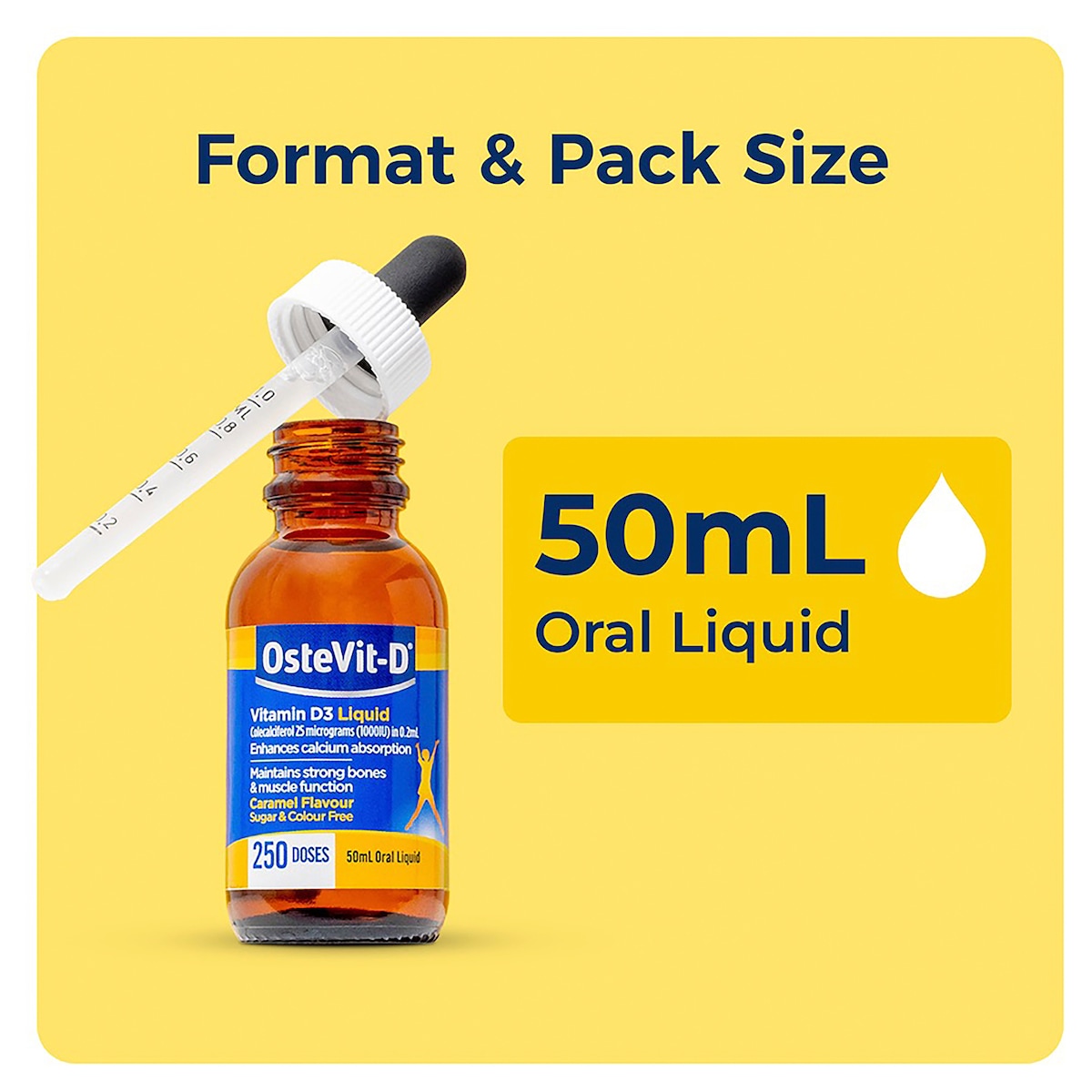 Ostevit-D Vitamin D3 Liquid 50Ml (250 Doses)