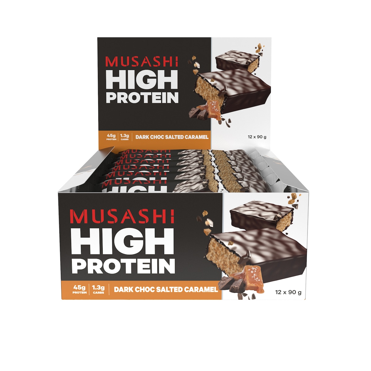 Musashi Recover High Protein Bar Dark Choc Salted Caramel 90G