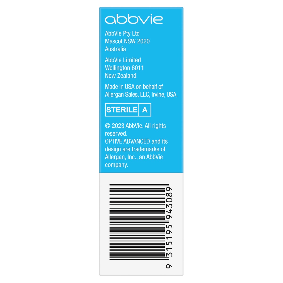 Optive Advanced Lubricant Eye Drops 15Ml