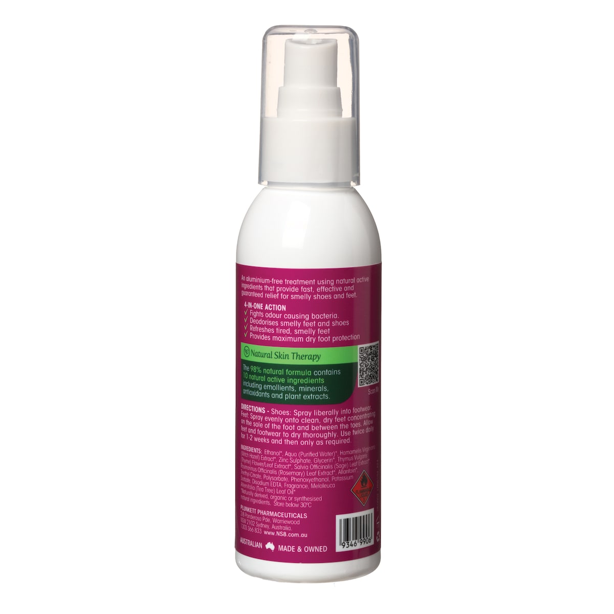 Ns8 Deo Foot Fresh Spray Aluminium Free 100Ml