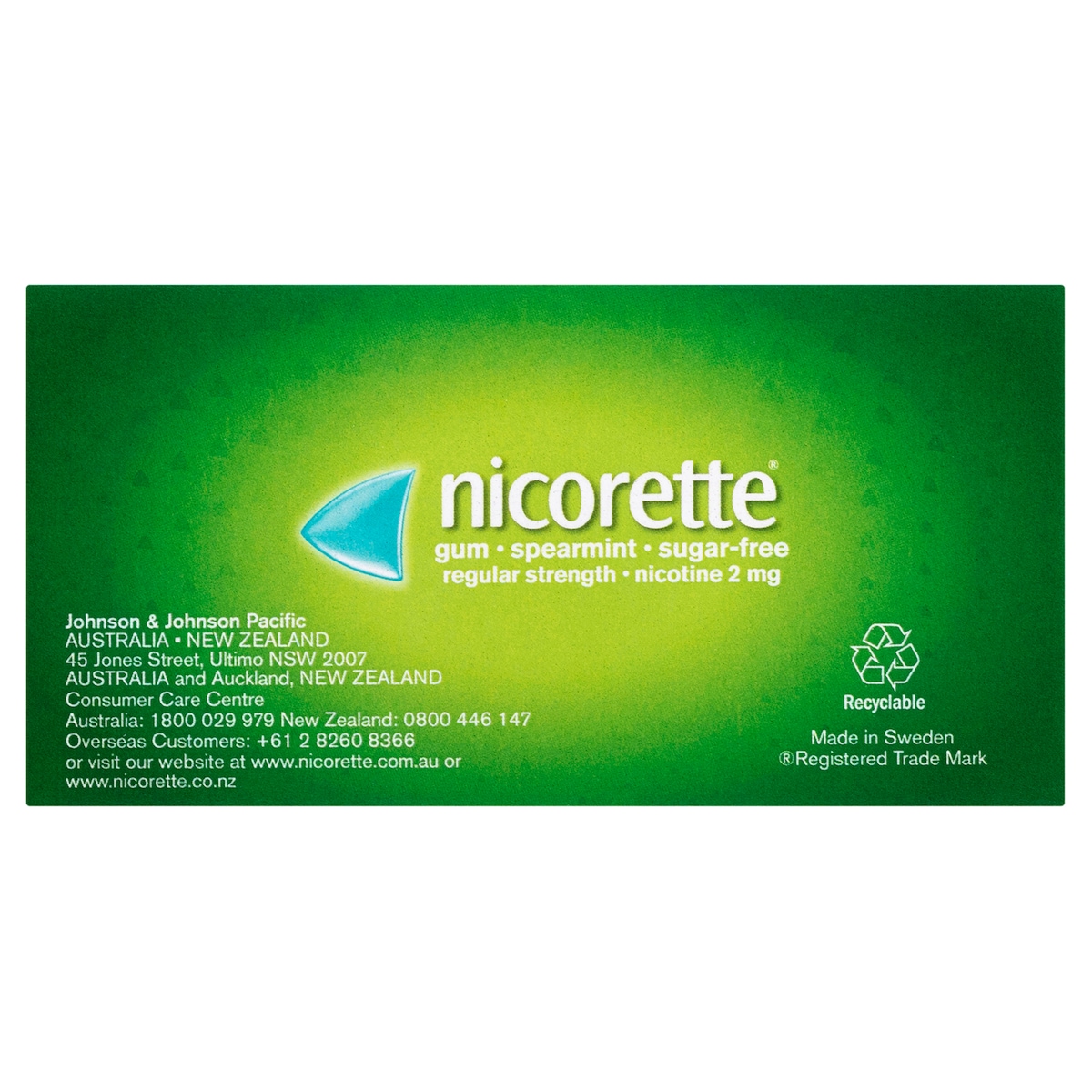 Nicorette Quit Smoking Nicotine Gum 2Mg Spearmint 105 Pieces