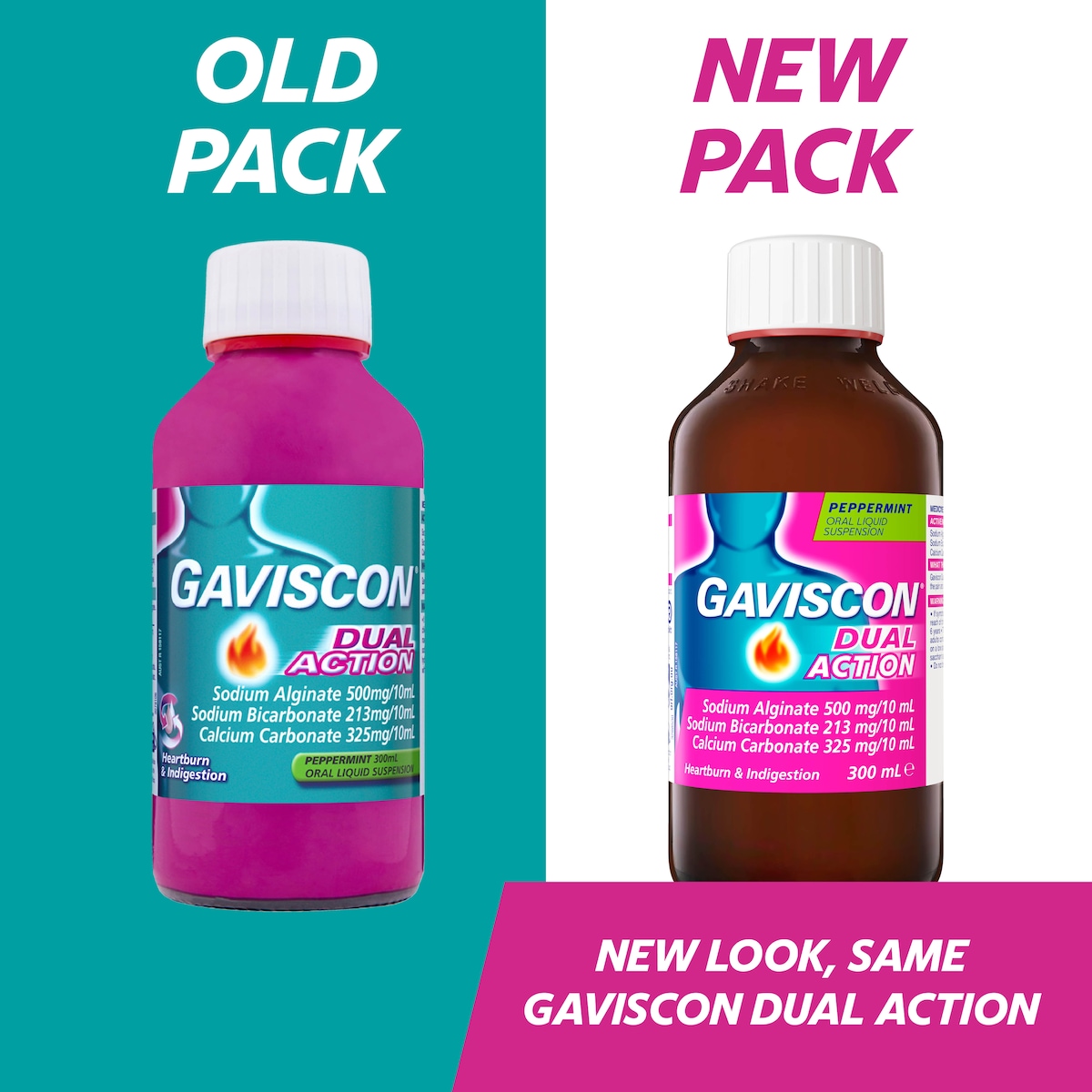 Gaviscon Dual Action Heartburn & Indigestion Peppermint 300Ml