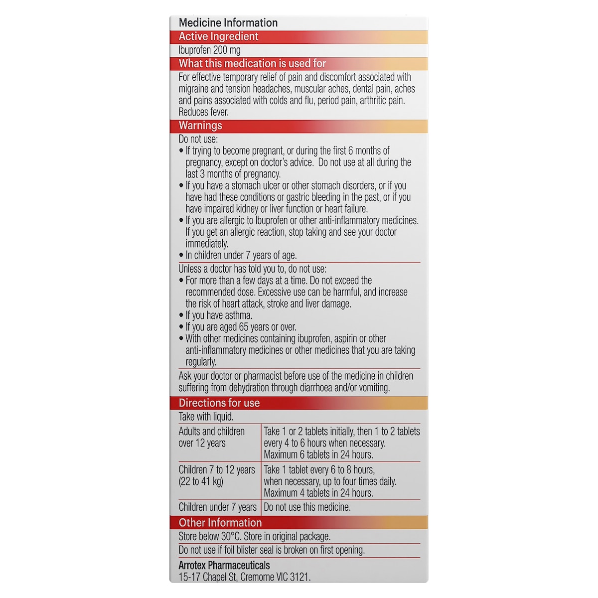 Apohealth Ibuprofen 200Mg Pain Relief 24 Tablets