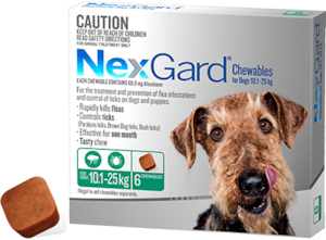 Nexgard Chewables For Medium Dogs 10.1-25Kg 6 Pack