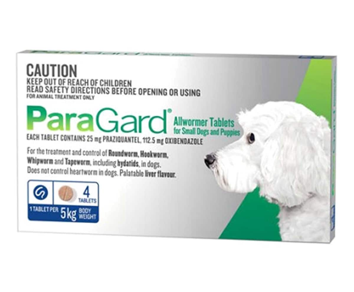 Paragard All Wormer For Small Dogs & Puppies 4 Tablets