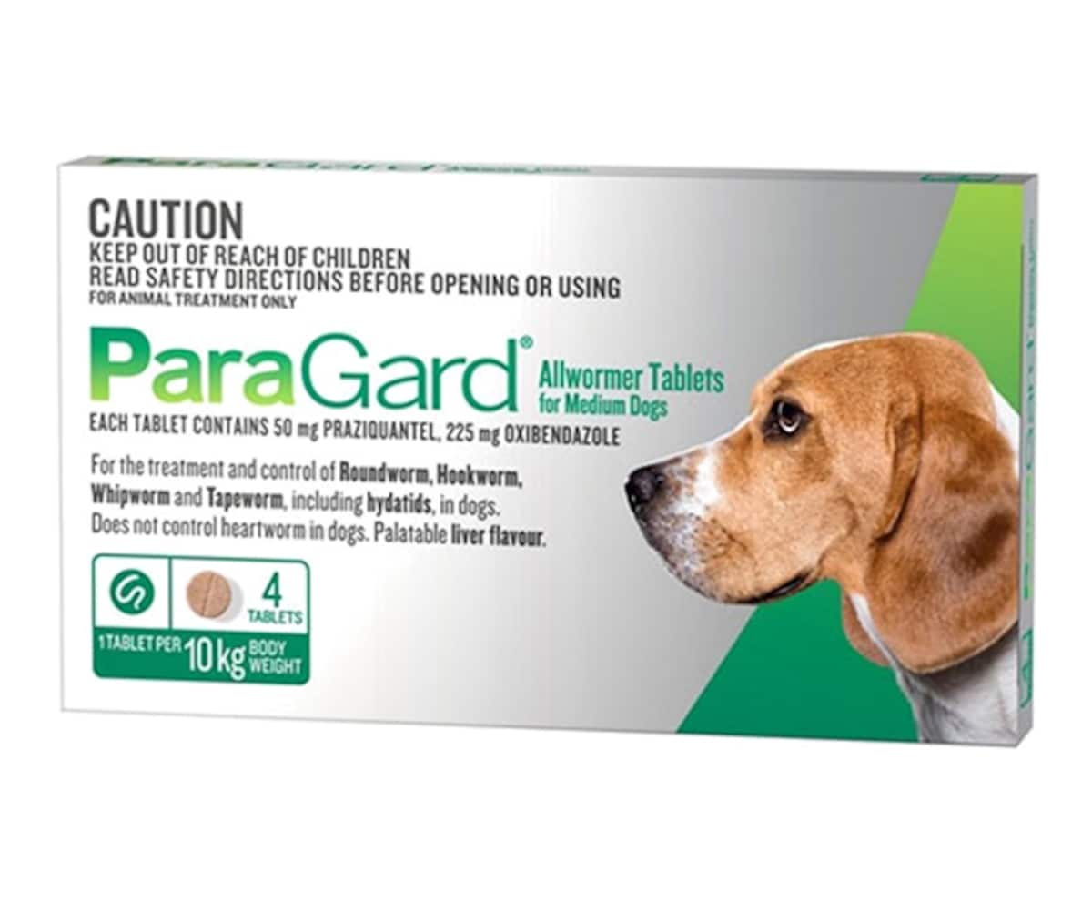 Paragard All Wormer For Medium Dogs 4 Tablets